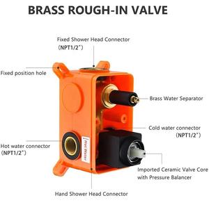 Ensemble de <span class=keywords><strong>douche</strong></span> encastré moderne chromé pour salle de bain, mitigeur monocommande, pommeau de <span class=keywords><strong>douche</strong></span> mural effet pluie avec fonction pause, idéal appartement et hôtel - Product Image 2
