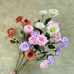 Rosas Artificiales de Seda, Flores Multicolores para Decoración de Bodas, Decoración del Hogar, Accesorios de Fotografía, Alta Simulación - Product Image 4