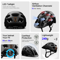 Casco de Ciclismo con Batería y Luz LED Trasera, Compatible con OEM/ODM, para Bicicleta y Scooter Eléctrico, Unisex