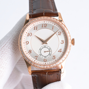 Luxury Elegant Formal Wristwatch Diamond Bezel Silver Dial Rose Gold Ideal for High End Gifts Business Party Wristwatch - Product Image 1