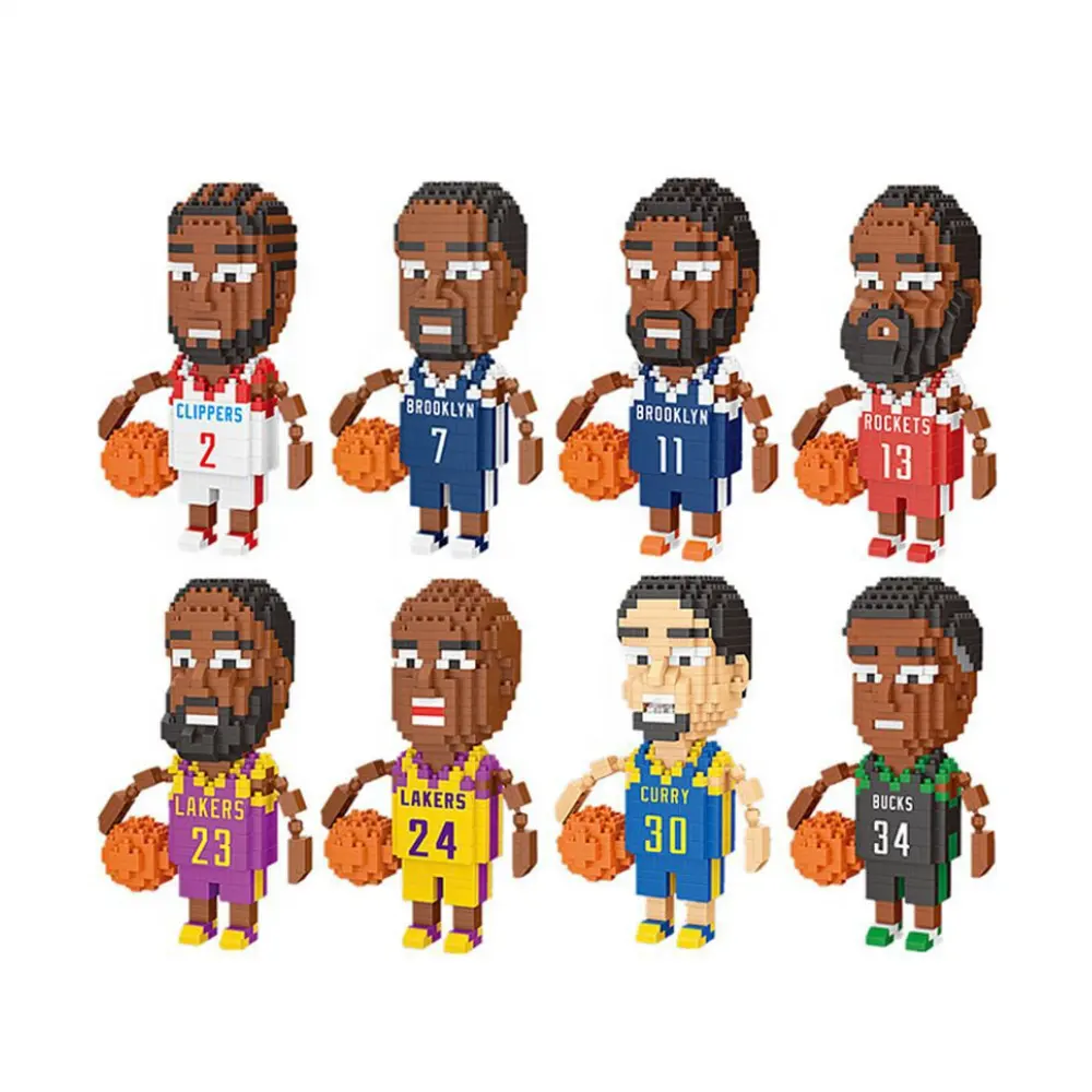 2024ホットセールNABバスケットボールスターフィギュアビルディングブロック、有名なバスケットボール選手のシリーズ、子供向けの組み立てられたおもちゃのギフト