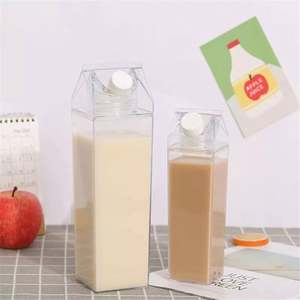 Clear Plastic Leak-Proof <b>Dishwasher</b> Safe Party <b>Portable</b> Square Reusable Water Bottle 16Oz 32Oz - Product Image 2