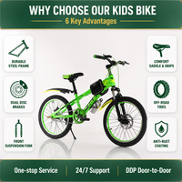 Vélo VTT Enfant 20 Pouces Monovitesse avec Amortisseur et Frein à Disque pour Enfants de 7 à 15 Ans - Vente en Gros
