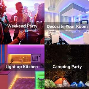 Tira de luces LED RGB de 100 pies, sincronización de música, cambio de color inteligente, tira LED RGB, 30m, 12V, 24V, luces LED para el hogar - Product Image 6