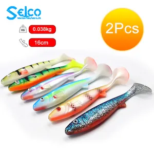 Selco 16厘米38g TPE尾巴聚氯乙烯鱼鱼饵软塑料鲈鱼鱼饵派克淡水铸造鱼饵