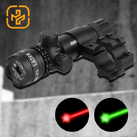 Lunette de visée tactique FOCUHUNTER avec laser rouge et vert, montage réglable, lampe torche compacte en aluminium, compatible universel, lumière de chasse noire