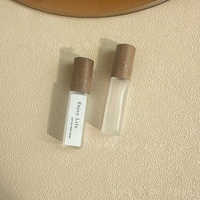 Flacon de parfum à brume fine avec couvercle en bois, flacon en verre givré pour huile essentielle, flacon à bille