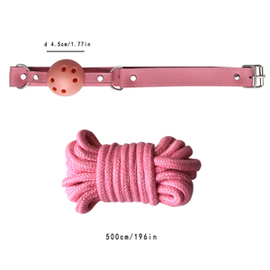 Kits de Bondage sexual, esposas, puños de tobillo, abrazaderas, mordaza de <span class=keywords><strong>bola</strong></span>, cuerda con los ojos vendados, juego de ataduras de cuero, juguete de juego de rol para principiantes SM, Kits BDSM - Product Image 2