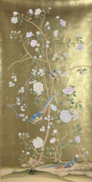 Papier peint SUNGPU Chinoiserie de luxe, papier peint peint à la main avec feuille d'or, papier peint personnalisé à motif floral de magnolia et d'oiseaux pour hôtel, villa, décoration intérieure