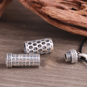 Berongga Keluar Silinder Kenangan Kenangan 925 Perak Murni Kremasi Perhiasan Guci Liontin Kalung Abu dengan Kandang - Product Image 5