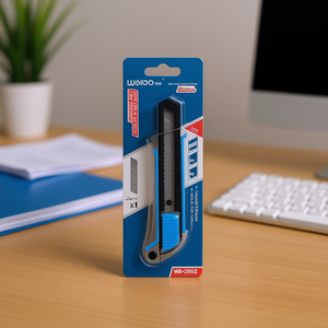 Wotbo Utility Knife Aluminum Alloy Blade Rubber Handle Snap Off Blades 18x100mm Office Cutting Tool - Product Image 2