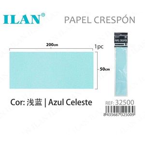 Carta Crespa Ilan 50x200 Cm Azzurra per Lavori Creativi - Product Image 1
