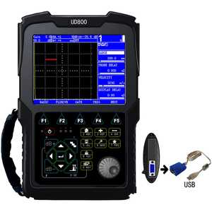 เครื่องตรวจจับข้อบกพร่องแบบอัลตราโซนิกแบบพกพา เครื่องทดสอบการตรวจสอบแบบดิจิตอล NDT สำหรับการทดสอบการเชื่อมโลหะในห้องปฏิบัติการ HVD-800 เครื่องตรวจจับข้อบกพร่องแบบอัลตราโซนิกแบบพกพา - Product Image 1