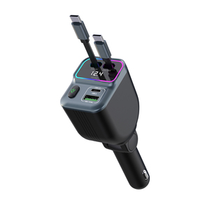 Adaptateur de chargeur de voiture rétractable USB Type-C rapide GXYKIT GC15 avec indicateur LED, QC PD 3A 12-24V 65W, allume-cigare de voiture - Product Image 5