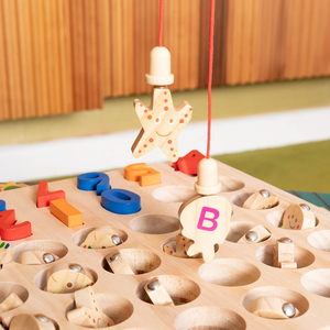 Jouets de pêche pour bébés, puzzle <span class=keywords><strong>magnétique</strong></span> en <span class=keywords><strong>bois</strong></span> avec 26 lettres de l'alphabet pour l'éducation précoce, exercice de coordination œil-main - Product Image 4
