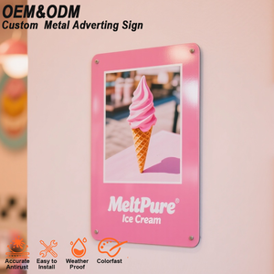 Panneau publicitaire mural en métal personnalisé à faible MOQ pour la promotion de petites entreprises et de startups - Product Image 1