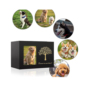 Youki Pet cenaze defin anıt resim çerçevesi köpekler kediler için evcil hayvan vazosu ahşap kül - Product Image 5