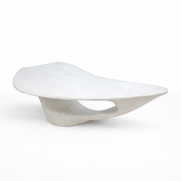 Table basse en marbre irrégulier bio Dream Home, sculpture creuse incurvée fluide, table de salon de luxe en pierre