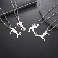 4 Styles Jouer au Football Pendentif Collier Mode Casual Sporty Soccer Box Chaîne en Acier Inoxydable Bijoux Cadeau Pour Hommes Femmes