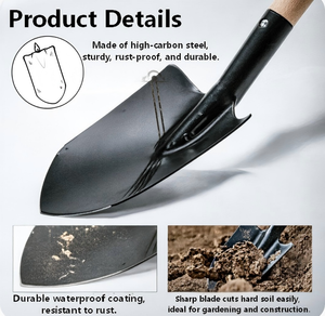 Pelle de survie industrielle avec pioche, en acier au carbone robuste, revêtement poudré, portable, légère, pour le camping en plein air - Product Image 2