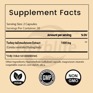 Cápsulas de Hongo Cola de Pavo - Suplemento para la Salud Digestiva y el Apoyo Inmunológico, Suplemento para la Salud, Vegano, Sin OMG, Sin Gluten, OEM ODM - Product Image 2
