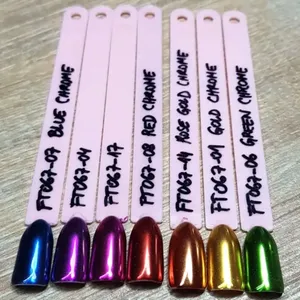 1/2pcs Silver Gold Metal Chrome Nail Powder <b>Mirror</b> Effect Metallic Nail Glitter Pigment Approx 0.3g Nail Art Rubbing Chrome Dust - Product Image 4