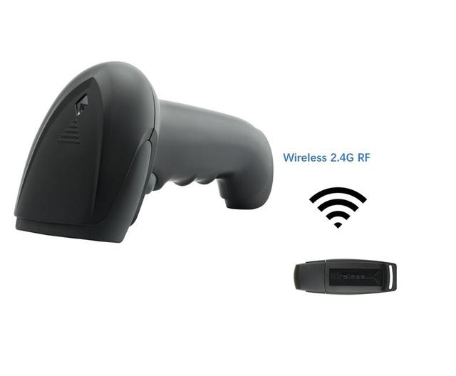 1500 MAh Rechargeable 1D Handheld 2.4G RF Wireless USB Laser Barcode Scanner 100 Meters Transmission in Stock