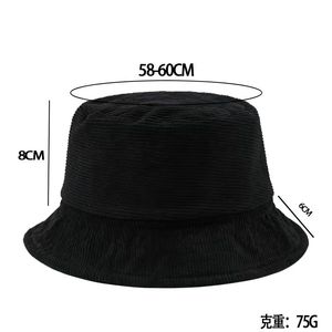 หมวกทรงบักเก็ตผ้าลูกฟูก แฟชั่นสำหรับทุกเพศ ป้องกันแสงแดด ขนาด 58-60 ซม. ใส่ได้ทั้งฤดูใบไม้ผลิและฤดูร้อน หมวกชาวประมง กันลมและให้ความอบอุ่น - Product Image 3
