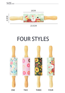 2023 Thanh Lăn Silicon Sáng Tạo Thanh Lăn Họa Tiết Hoa Dụng Cụ Làm Bánh Nhà Bếp Trẻ Em - Product Image 3