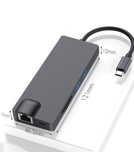 Tipo-C <span class=keywords><strong>HUB</strong></span> Koogold T2601 8 en 1 USB C hubs con 1000M Ethernet VGA USB3.0 PD de carga adaptador HDMI <span class=keywords><strong>para</strong></span> el <span class=keywords><strong>macbook</strong></span> <span class=keywords><strong>pro</strong></span> - Product Image 6