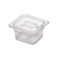 Contenedor Gastronorm de Plástico Duro para Hostelería y Catering, Recipiente Gastronorm de PC Transparente de 10 cm, Tamaño 1/6