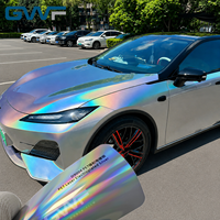 Film adhésif vinyle de haute qualité en PET électroplaqué argenté au laser pour voiture et moto, avec technologie anti-bulles et colle à faible adhérence