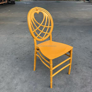 Wholesale <b>Stackable</b> Plastic Gold Round Back <b>Chairs</b> for Events Wedding Party Decoration - Product Image 3