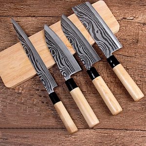 Ensemble de couteaux de cuisine <span class=keywords><strong>japonais</strong></span> pour Sushi couteau de Chef multifonctionnel à motif damas avec manche en <span class=keywords><strong>bois</strong></span> - Product Image 2