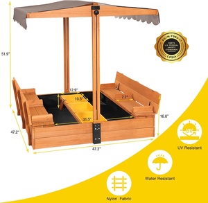 <span class=keywords><strong>Bac</strong></span> à <span class=keywords><strong>sable</strong></span> en bois bon marché avec couvercle, grand <span class=keywords><strong>bac</strong></span> à <span class=keywords><strong>sable</strong></span> pour enfants en plein air avec auvent réglable, nouveau design - Product Image 2