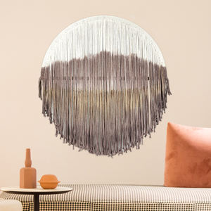 <span class=keywords><strong>Tapiz</strong></span> colgante de arte de pared de macramé redondo <span class=keywords><strong>circular</strong></span> grande con tinte degradado personalizado de decoración Bohemia - Product Image 3