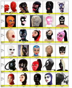 Nuova moda copertina in lattice Fetish gomma maschera fatto a mano Sexy foglio posteriore con cerniera - Product Image 5