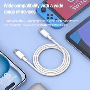 Câble USB-C vers USB-C PD 60W 3A 5A, câble <span class=keywords><strong>de</strong></span> charge rapide tressé en nylon, durable, haute vitesse, pour téléphone, <span class=keywords><strong>tablette</strong></span>, ordinateur portable - Product Image 1