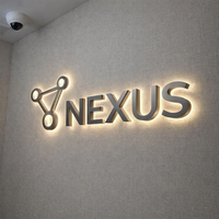 Letrero Exterior de Acero Inoxidable con Retroiluminación 3D, Letras de Canal con Logotipo, Letras Acrílicas Iluminadas de Lujo para Publicidad, Logotipo LED