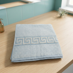 Serviette de Bain Premium 100% Coton Motif Grec, Douce, Absorbante et Séchage Rapide pour Hôtel, Maison et Spa - Product Image 2