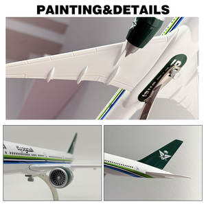 Modelo de Avión Boeing 777-300ER de Saudi Airlines a Escala 1:200, Hecho a Mano en Resina, Adorno de Escritorio - Product Image 3