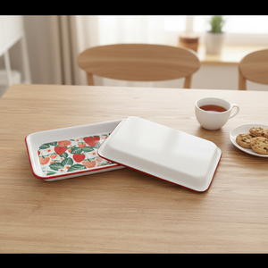 En gros : Plateau émaillé, Plat <span class=keywords><strong>de</strong></span> cuisson, Assiette à fruits, Assiette à noix, Assiette à dîner, Assiette à motifs végétaux chinois, Émail sous-glaçure, Résistant aux hautes températures - Product Image 6