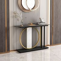 Table de console murale de luxe léger pour hall d'entrée, style italien, avec armoire en marbre