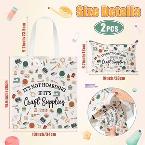 Set di Borse in Tela per Artigiani - Non <span class=keywords><strong>è</strong></span> lo spiluzzamento <span class=keywords><strong>se</strong></span> si tratta di borse tote in tela per il fai da te, pochette per il trucco, borse riutilizzabili per la spesa, regalo - Product Image 3