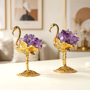 Offre Spéciale : Flamants roses en cristal de quartz brut naturel fait main pour souvenir - Product Image 4