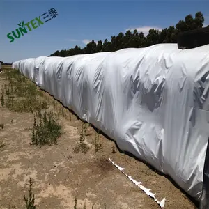 Lona de ensilaje para control de malezas en blanco y negro de 150 micras 32 'x 100' película de polietileno de barrera O2 con protección UV
