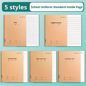 Cuaderno de composición de papel kraft A5 para estudiantes de primaria - Regalo para practicar <span class=keywords><strong>tareas</strong></span> de matemáticas e inglés - Product Image 4