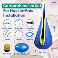 Hamac suspendu en toile Baichuang, durable, pour enfants, extérieur, intérieur, camping, randonnée, siège suspendu pour 1 personne, toutes saisons