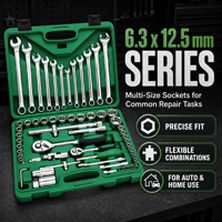 Kit d'outils de réparation automobile portable 61 pièces 6,3x12,5 mm, jeu de douilles combinées pour la réparation de machines agricoles et de pompes