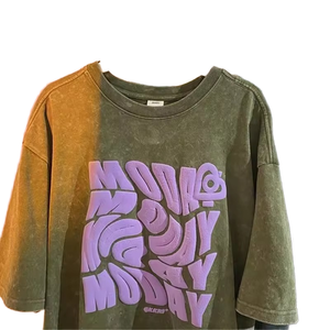 Camiseta de Algodón 100% con Diseño de Logotipo Personalizado OEM, Estilo Urbano para Hombre, Impresión Puff, Nueva Moda, Transpirable, Secado Rápido, 220 Gramos - Product Image 1